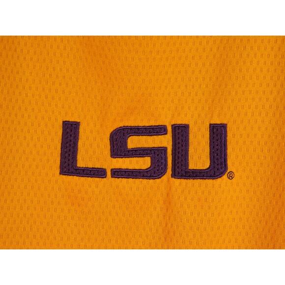 LSU Tigers Nike Team Fit Dry Mesh Pullover Shirt Purple & Gold Embroidery Size L - Picture 3 of 9